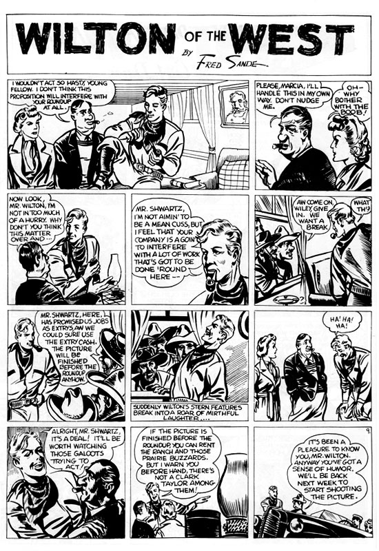 La bande hebdomadaire « Wilton of the West » de Jack Kirby pour Eisner & Iger.