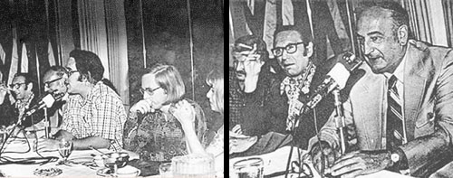 Photos d’une Comics Con de 1974, avec Frank Robbins, Joe Simon, Shel Dorf, Roy Thomas et sa femme Jean...