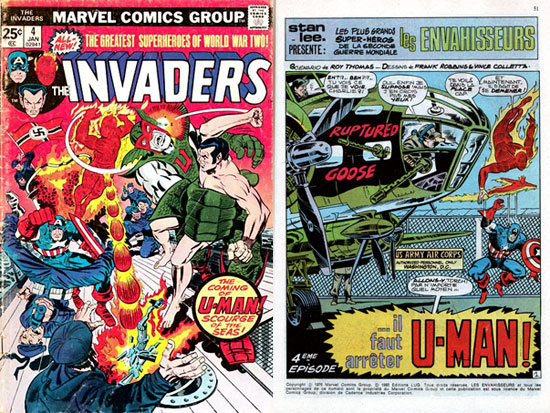 Cover + splash de Invaders 4 (1/76), paru en France dans Titans 26 (mai 1980).