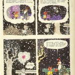 Quatrième et dernière planche originale du « Rêve de Noël de Petit Jean » (scénario de Maurice Rosy), publiée dans le n°1332 de Spirou, en décembre 1963.