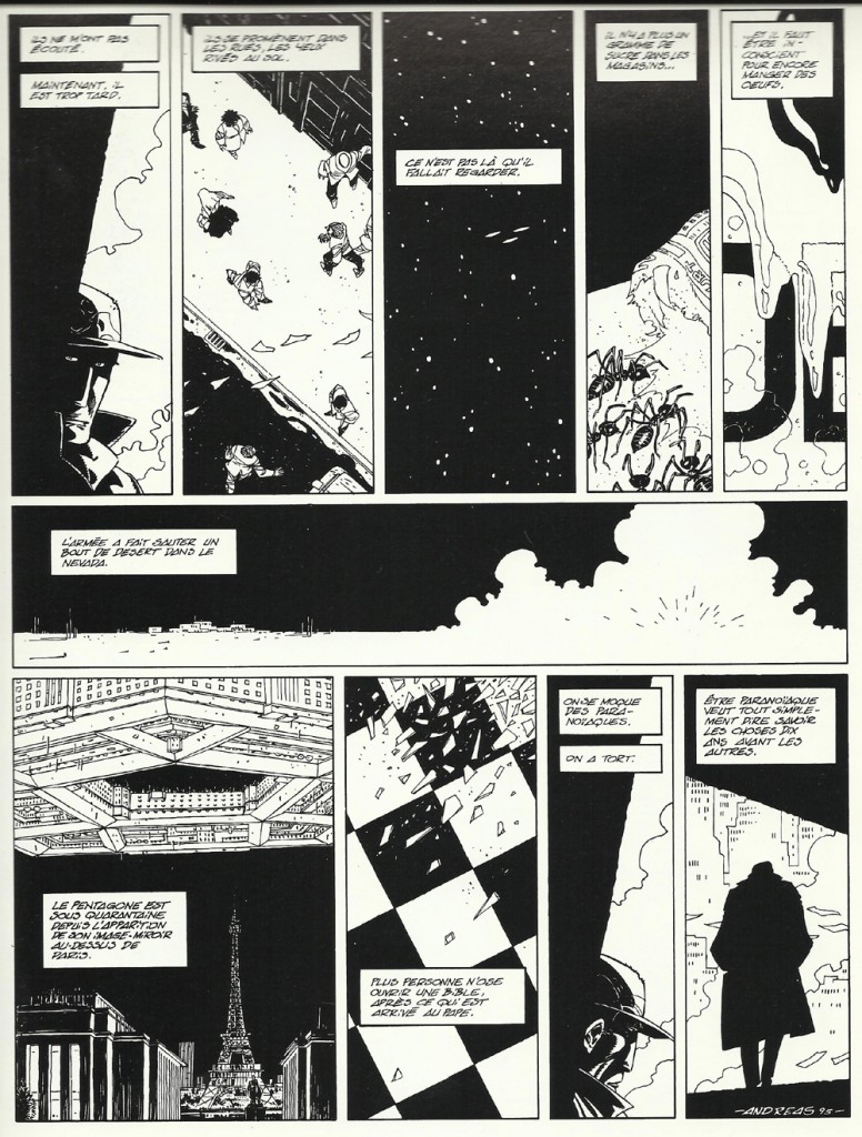 Delcourt Page publiée dans « La Fabrique Delcourt a dix ans », aux éditions Delcourt, en 1996 (ouvrage sur les 10 ans de cet éditeur, avec des textes d'un certain Gilles Ratier).