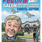 Affiche de Francis Bergès (l'un des dessinateurs de "Buck Danny", une autre série d'aviation de Jean-Michel Charlier) pour le festival BD de Chatel-Guyon qu'honorait de sa présence Christian Marin.