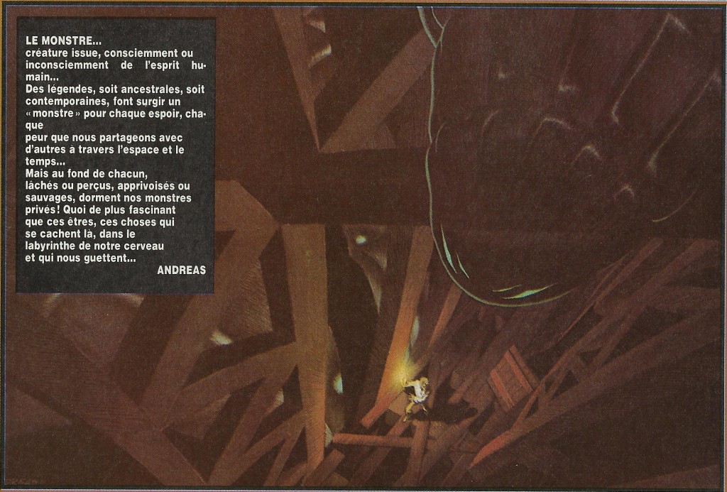Monstre « Le monstre » : illustration parue dans le n°313 français ou 36 belge de Tintin, daté du 4 septembre 1981.