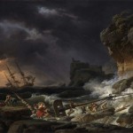 " Tempête et naufrage d'un vaisseau " , peinture sur toile de Claude Joseph Vernet (1770)