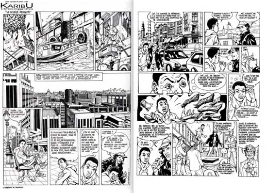 Exemples de bandes dessinée dues à Albert Tshisuaka.