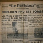 Une du journal  "Le Parisien" (08 mai 1954)
