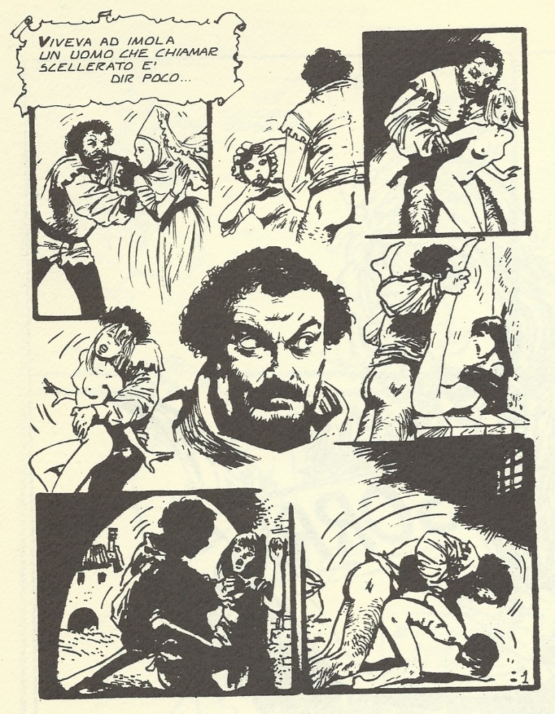 Une page d'« Il Bastone di Gabriele » d'après le « Décaméron » de Boccace.