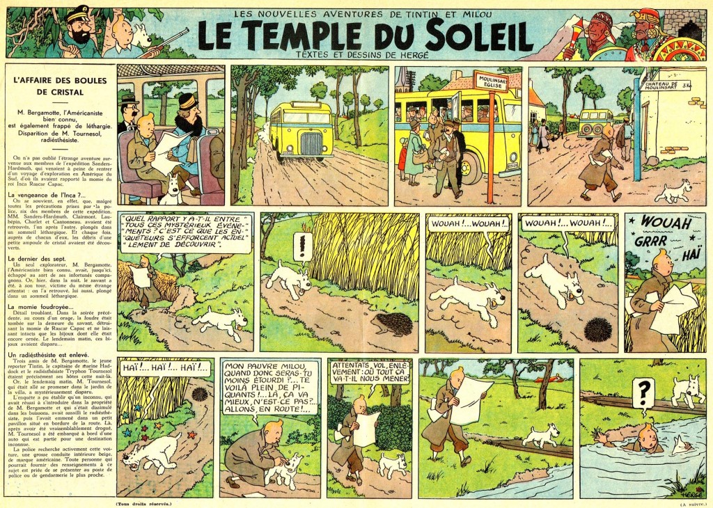 Première planche du Temple du soleil (1946)