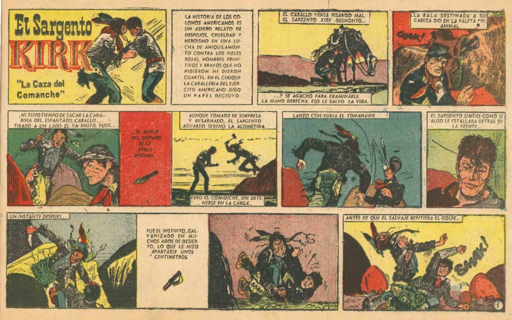 MISTERIX 225 Kirk La toute première planche de « Sgt. Kirk » (dans Misterix n°225 du 9 janvier 1953) : un document historique communiqué par Dominique Petitfaux.