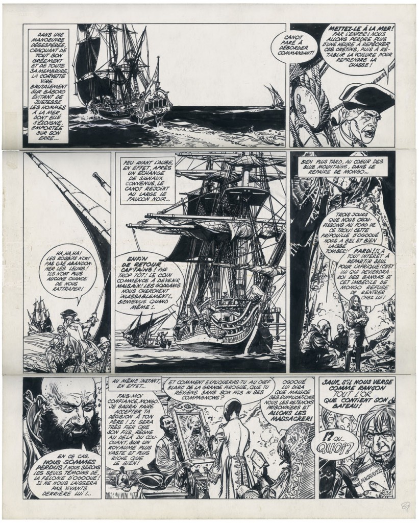 Doc_36 Une belle planche originale avec Barbe-Rouge où Pellerin n'est "que" le dessinateur du scénario de Jean)Michel Charlier.