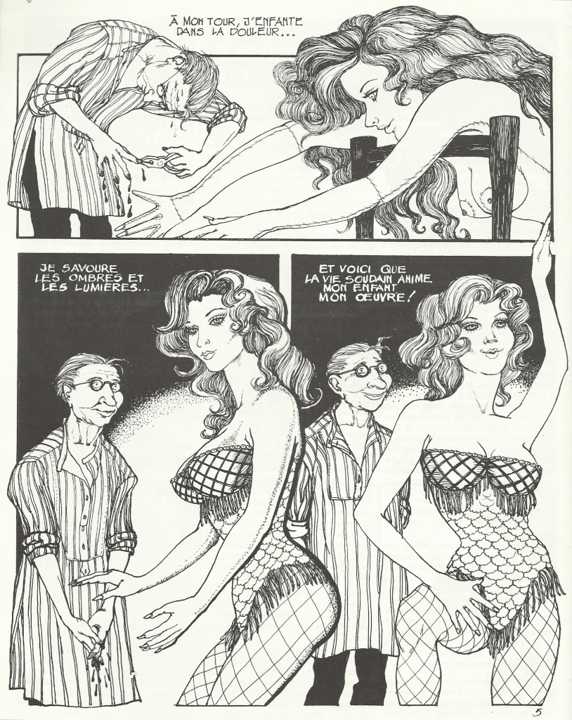 désirs2 Deux pages de « Désirs» telles qu'elles furent publiées, en avant-première, dans le n° 19 de Schtroumpf Fanzine, en mai 1978.
