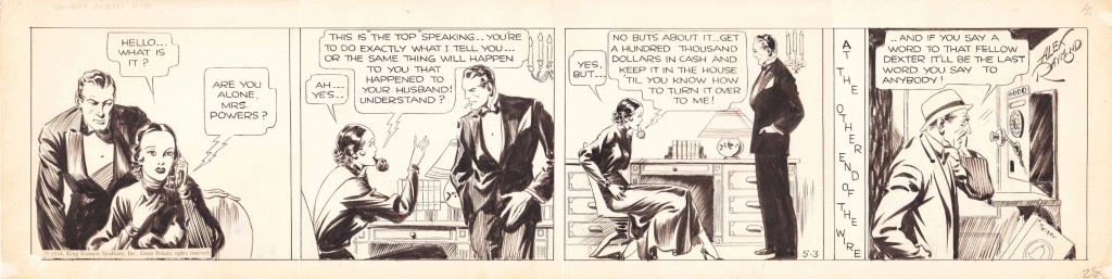 Un strip original de « Secret Agent X-9 » d’Alex Raymond.