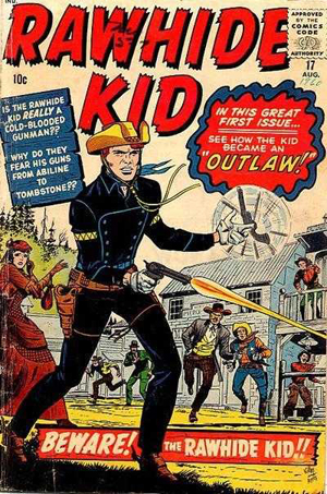 Rawhide Kid n° 17, la revue remplaçant Wyatt Earp, avec Ayers à l’encrage...