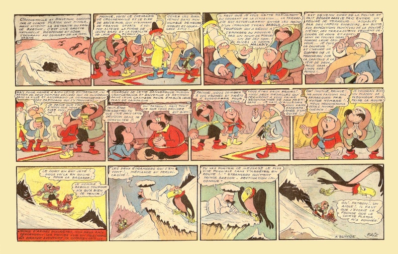 Dernière et vingt-troisième planche de l'inachevé « Crochemaille en Tarkacie », en 1948.