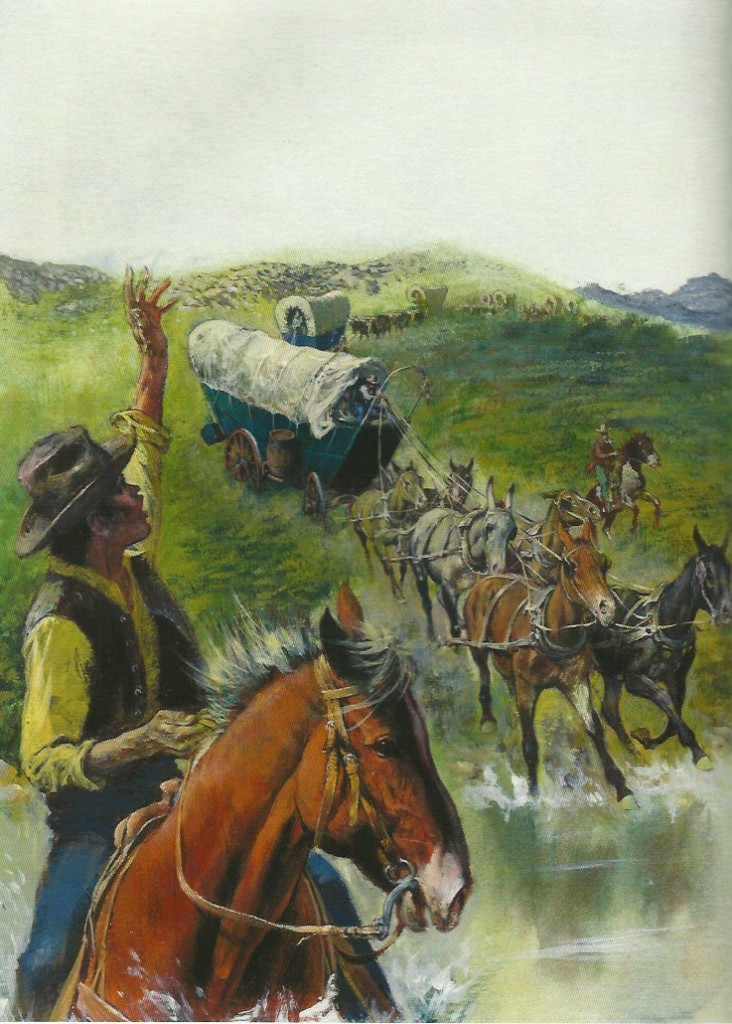 ouest Illustration de couverture de « La Vie quotidienne des conquérants du Far West » de Jean-Louis Rieupeyrout, chez Hachette (en 1983).