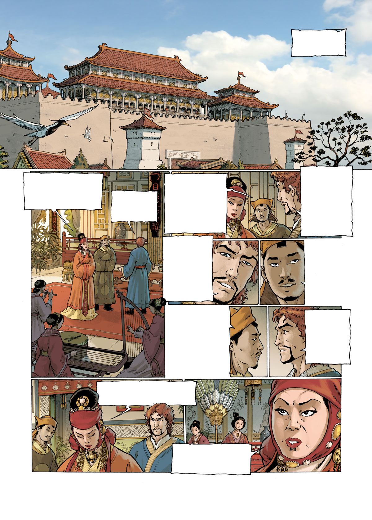 Planche 9 du tome 2, montrant la ville de Khanbalik/Cambaluc, devenue l'actuelle Pékin