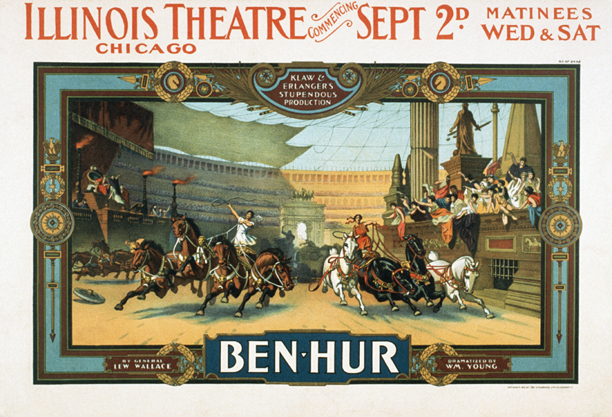 Affiche réalisée en 1901 pour une production jouée au Théatre de l'Illinois à Chicago