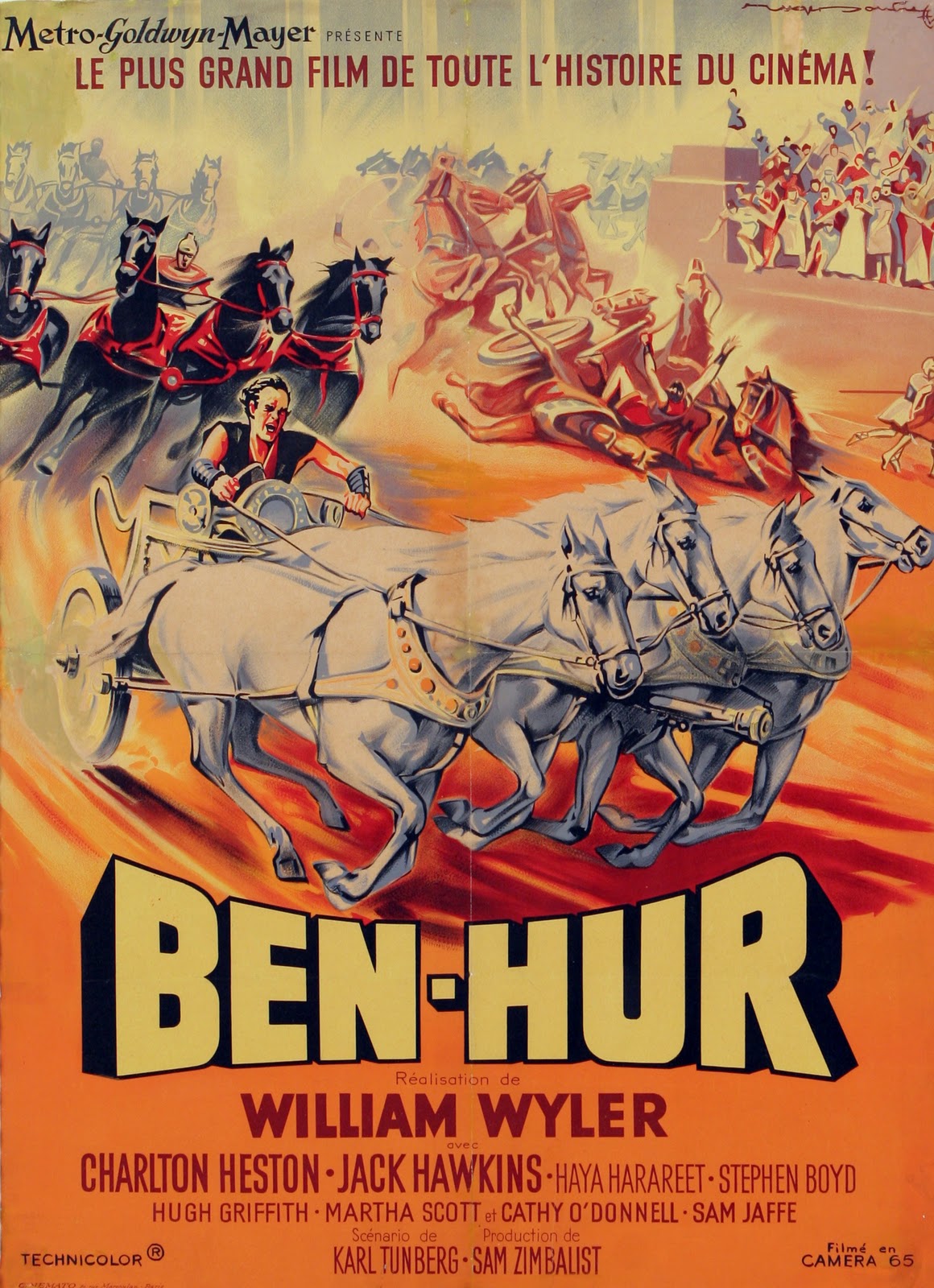 Affiche française pour Ben Hur en 1959 et photo promotionnelle