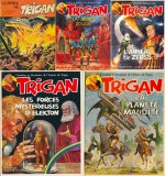 Les 5 albums de « L’Empire de Trigan » chez Septimus, publiés entre 1976 et 1979..