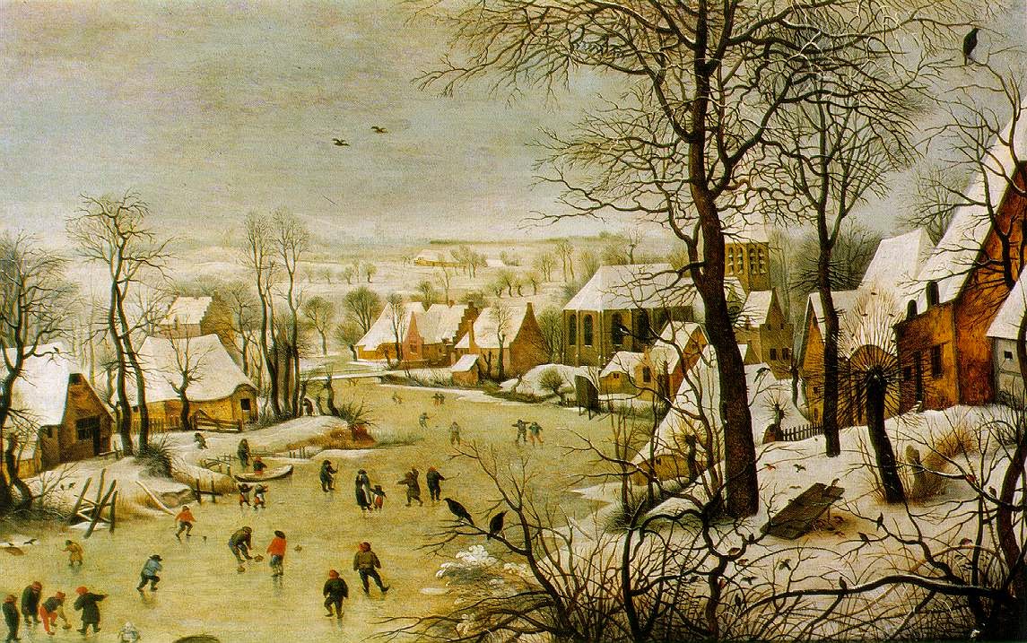 Paysage d’hiver avec patineurs et trappe aux oiseaux (1565)