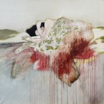 Florence Dussuyer, Philomène, crayon, acrylique, brou de noix, sur toile, 200 x 200cm, 2014