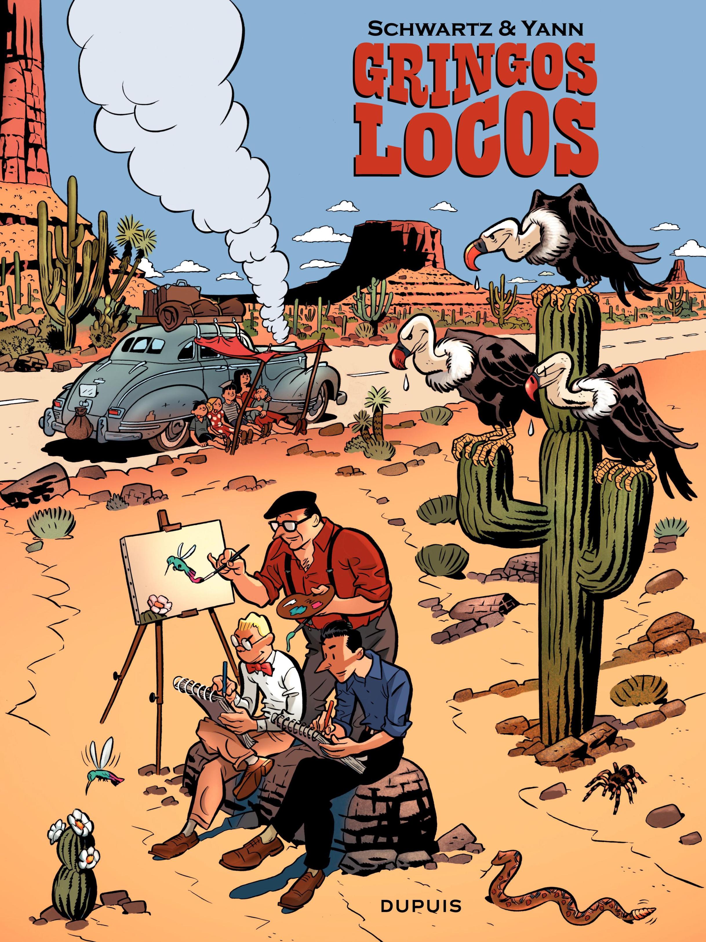 Jijé, Morris et Franquin dans "Gringos Locos" par Yann et Schwartz (Dupuis - mai 2012)