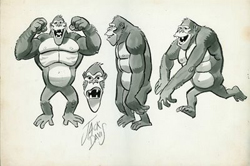 Dessins préparatoires pour le cartoon « The King Kong Show ».