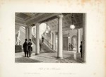 Hall d'entrée du club Athenaeum à Londres, par William Radclyffe  (gravure de 1845)