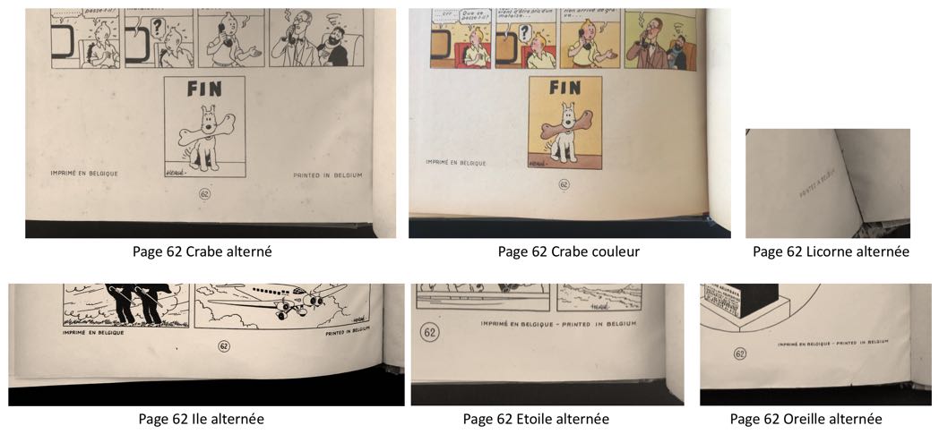 Seule différence entre l’édition alternée et l’édition originale couleur, la mention Printed in Belgium en anglais a disparu pour l’impression des cahiers en couleurs en décembre 1943.