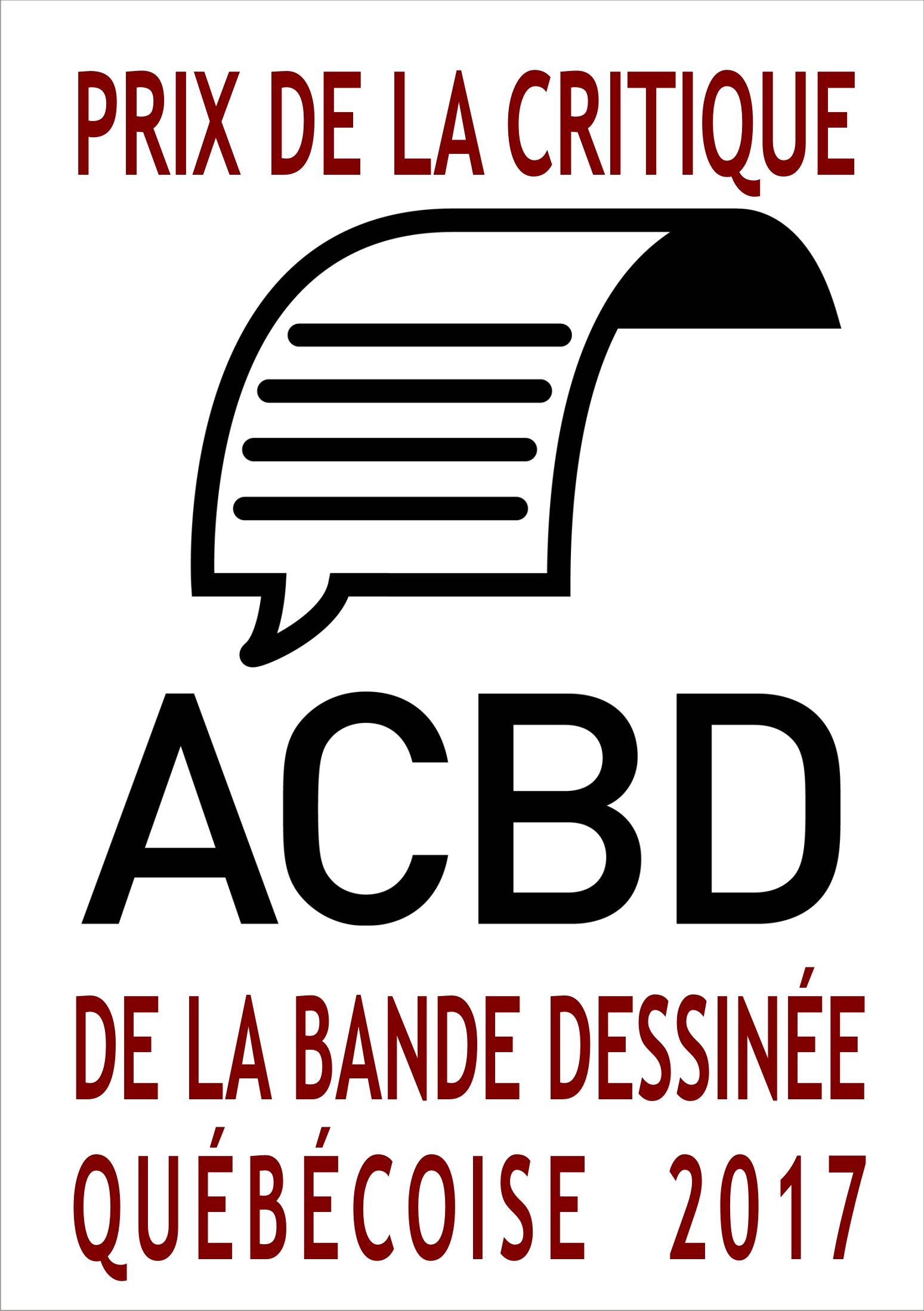 Logo Prix de la critique ACBD de la BDQ 2017