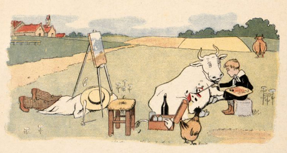 Une illustration du « Tintin-Lutin » par Benjamin Rabier et Fred Isly.