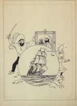 Le dessin de couverture livré par Hergé le 2 février 1943.