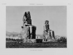 "Thèbes. Vue des deux colosses de Memnon" par André Tutertre ; plaque de cuivre réalisée sous le 1er Empire pour la réalisation de la "Description de l'Egypte" (1802 - 1809).