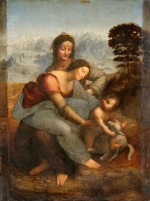 "La Vierge, l'Enfant Jésus et sainte Anne", huile sur bois (168 x 130 cm), ici dans sa version restaurée