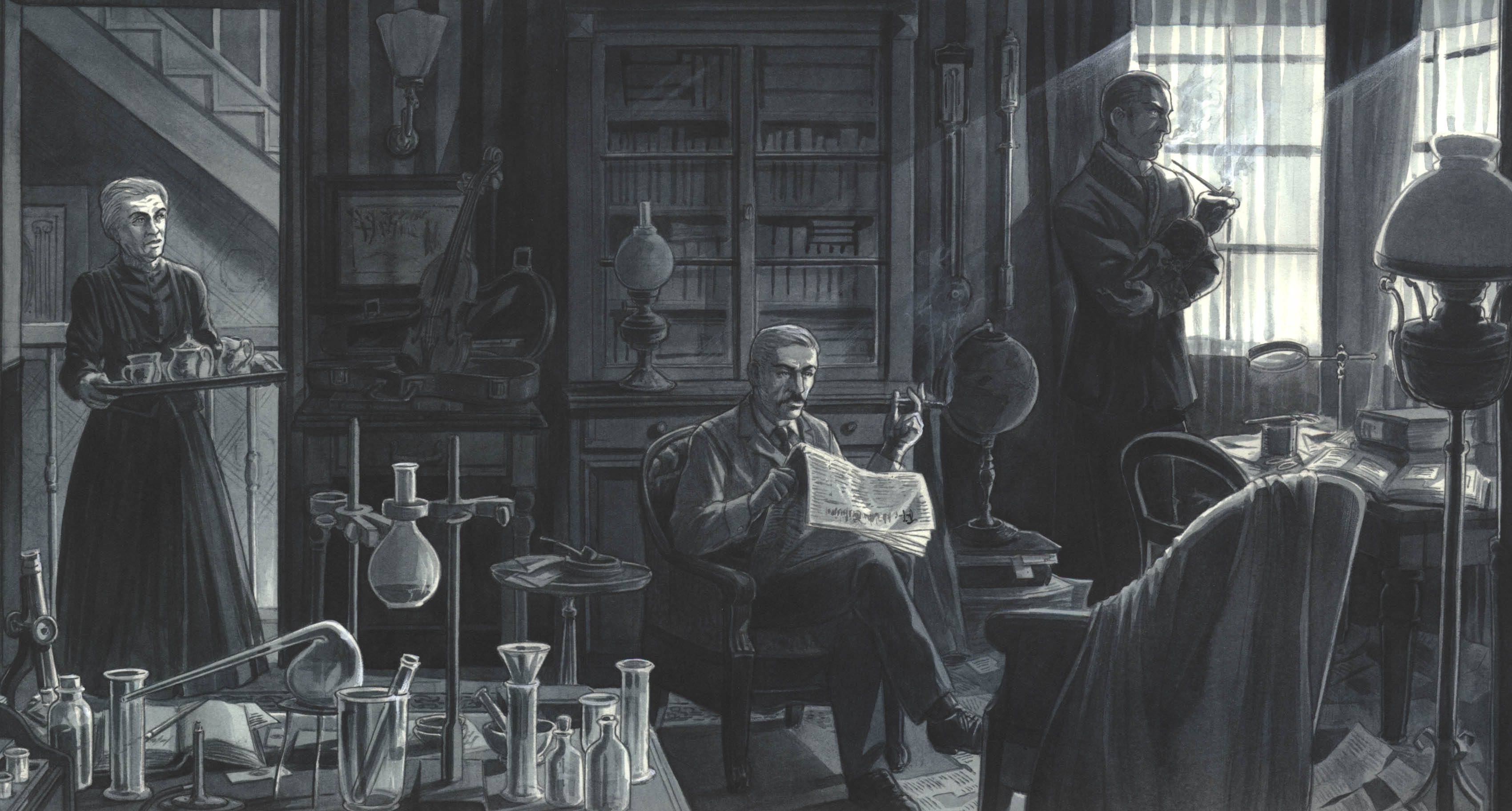 Illustration intérieure pour le coffret "Holmes"