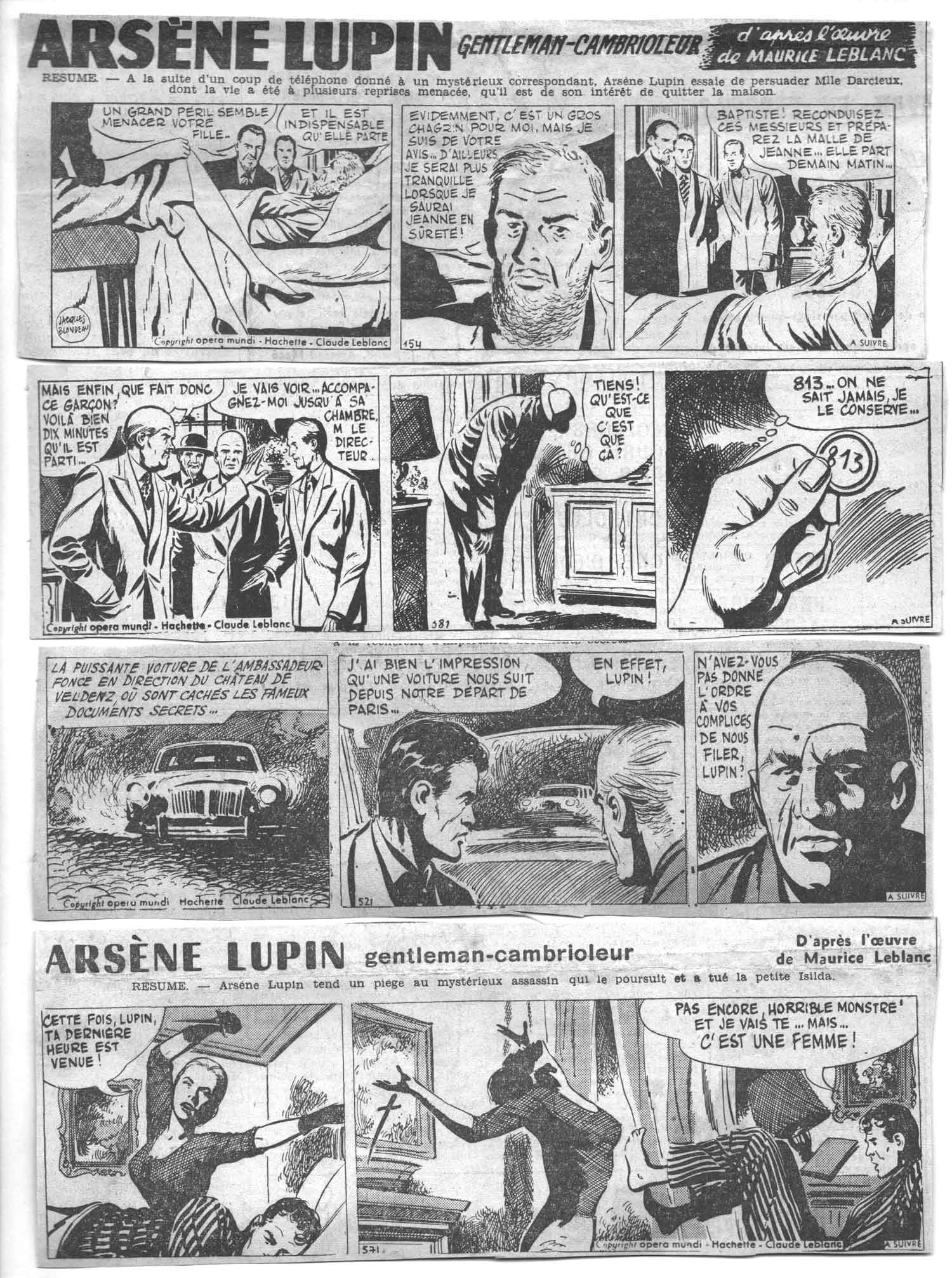 « Arsène Lupin », d’après Maurice Leblanc, pour Opera Mundi (1956).