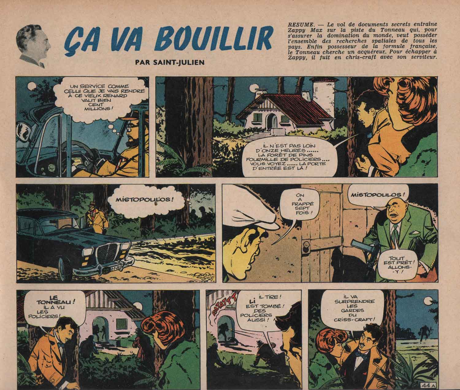 « Ça va bouillir » dernière page dans Pilote n° 113 (21/12/1961).
