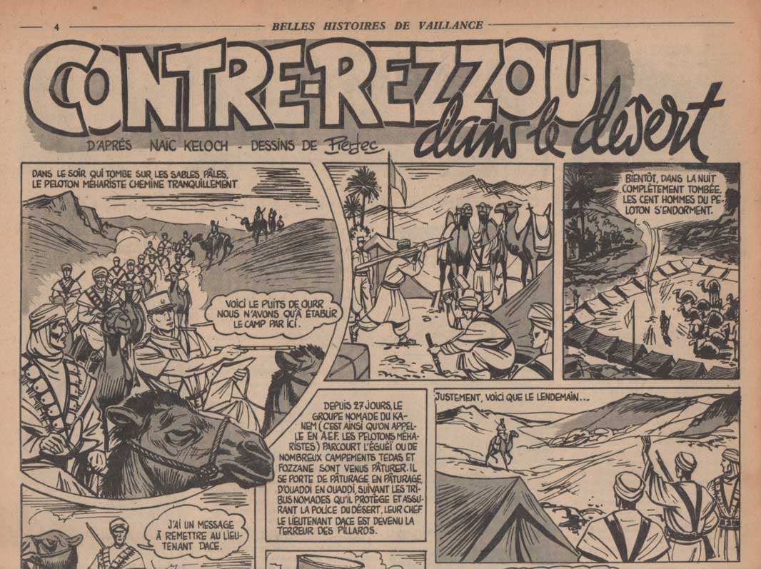 « Contre-Rezzou dans le désert » dans Cœurs vaillants n° 32 (1954).