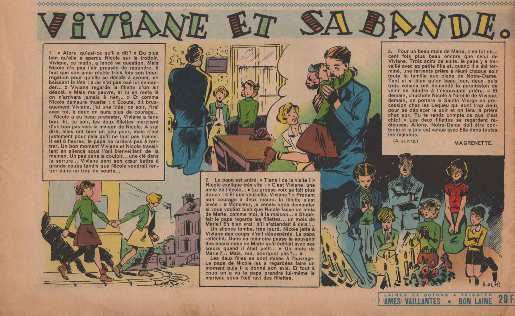 « Viviane et sa bande » Âmes vaillantes n° 19 (11/05/1952).