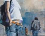 « Dans une rue 02 » ( huile sur toile - 61 x 50 cm - 2019).