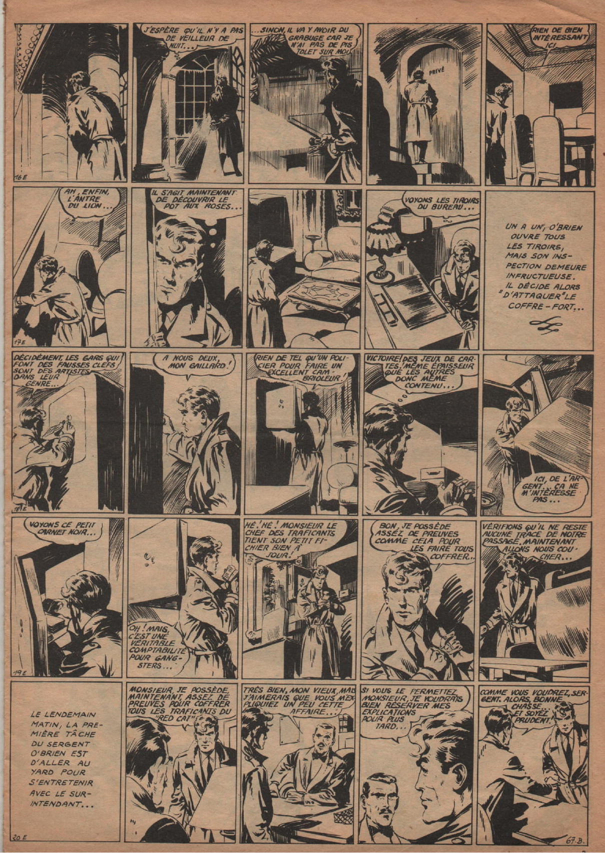 « Les Enquêtes du sergent O’Brien » : L’Invincible n° 67 (1° trimestre 1954).