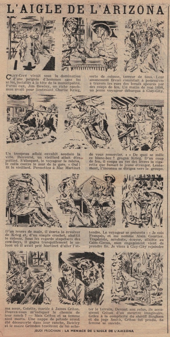 « L’Aigle de l’Arizona » L’Épatant n° 1 (19/04/1951).