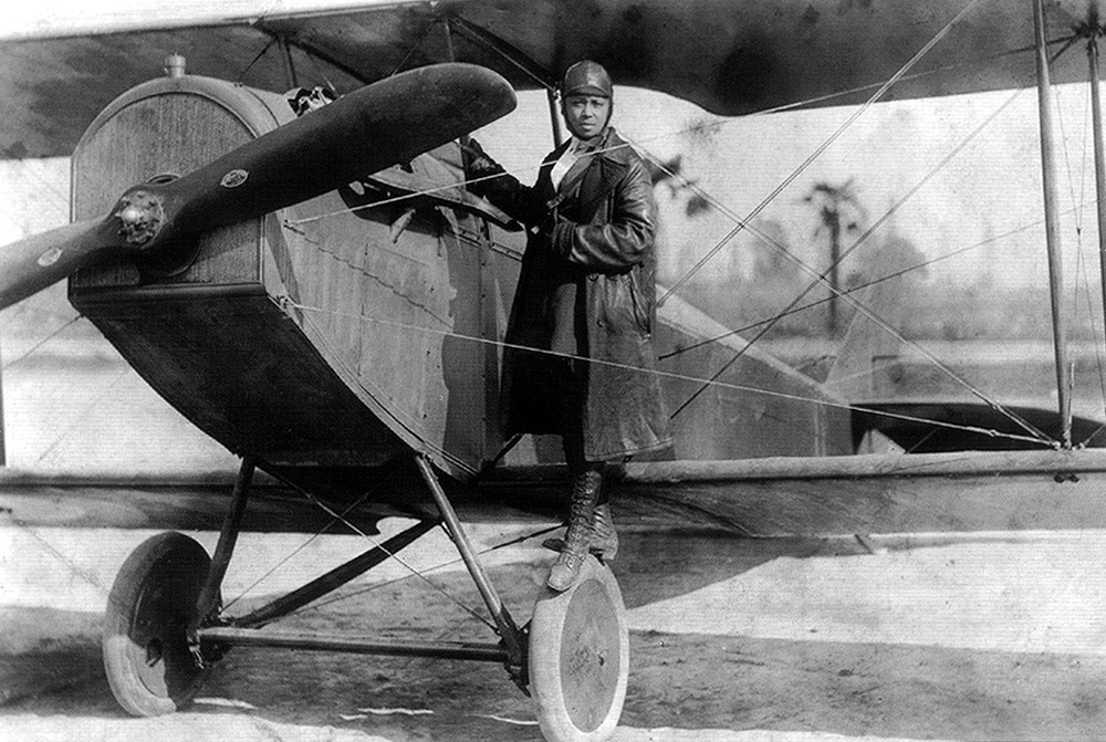 Bessie Coleman et son avion (1922).