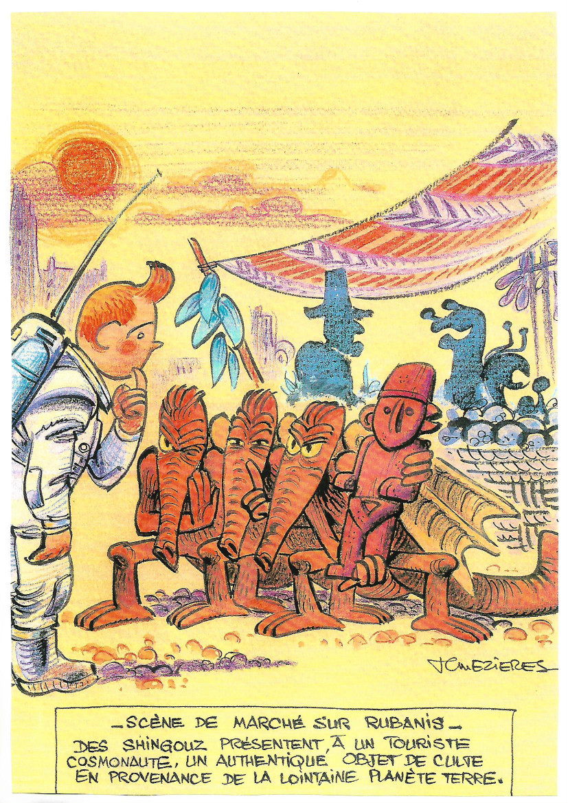 « Mézières et Tintin » dessine ofert à Jean-Pierre Verheylewegen.