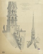 Dessin de la flèche de Notre-Dame de Paris exécutée par Viollet-le-Duc ©Ville de Paris  BHVP