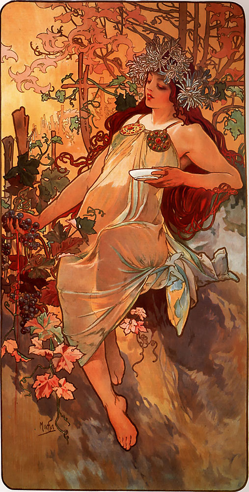 L'Automne par Mucha (1896).