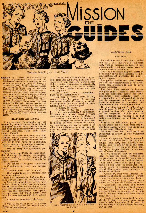 « Mission de guides » Lisette n° 15 (09/04/1939).