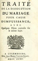 Traité de dissolution du mariage sous l'Ancien Régime.