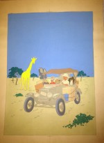 Mise en couleur de la couverture de « Tintin au Congo ».