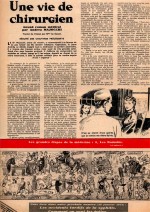 Illustration roman et strip « Les Grandes Étapes de la médecine » Votre santé n° 80 (12/1950).